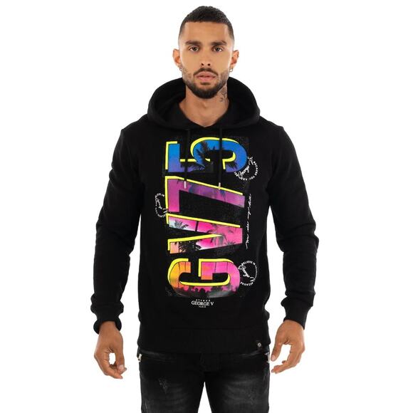 Avenue George V Paris Men's GV75 Rhinestone Pullover Fleece Hoodie Sweatshirt - Picture 1 of 4